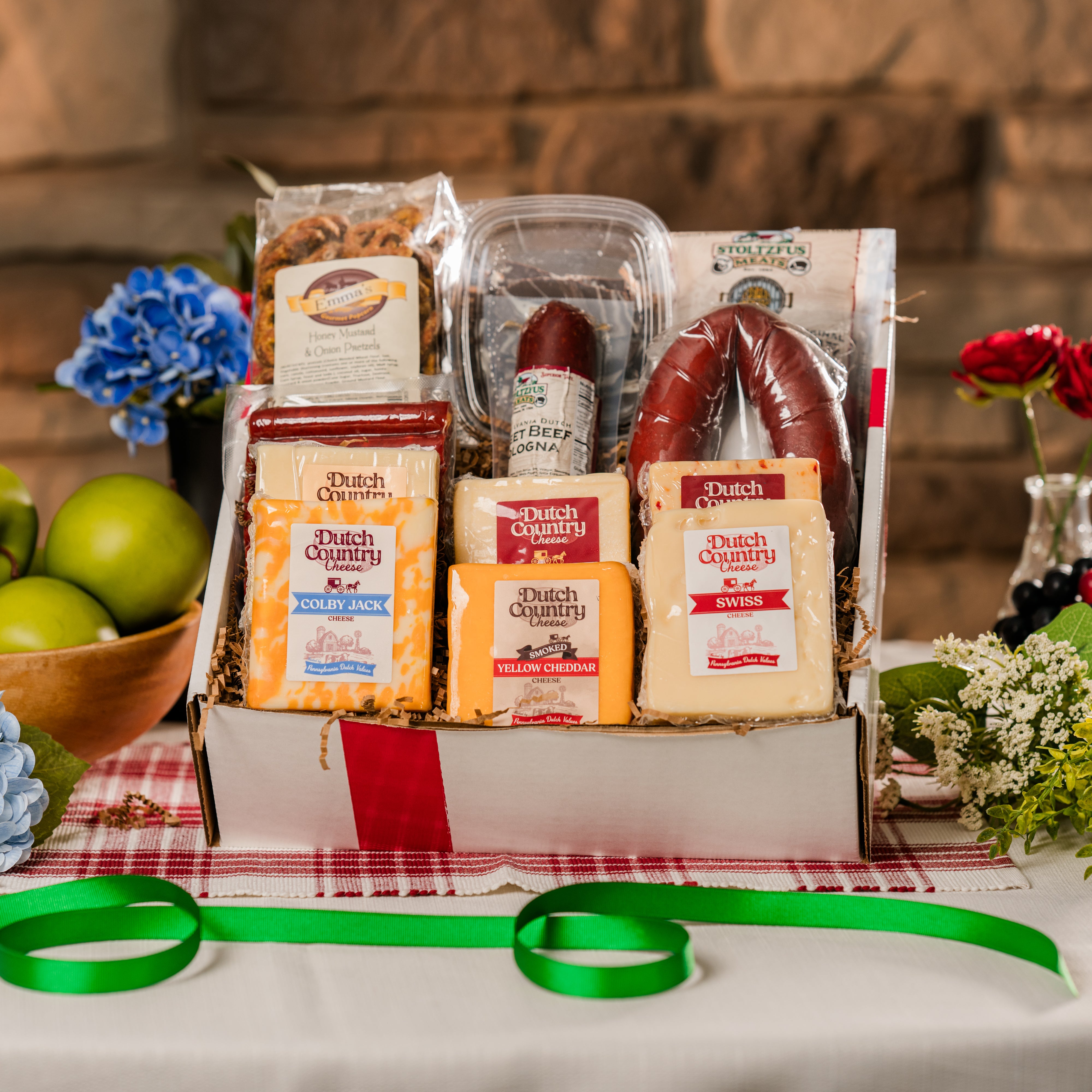 Deluxe Meat & Cheese Gift Box – Dutch Country Gift Baskets