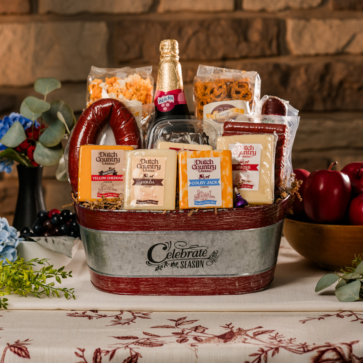 Gourmet Christmas Tin Gift Basket