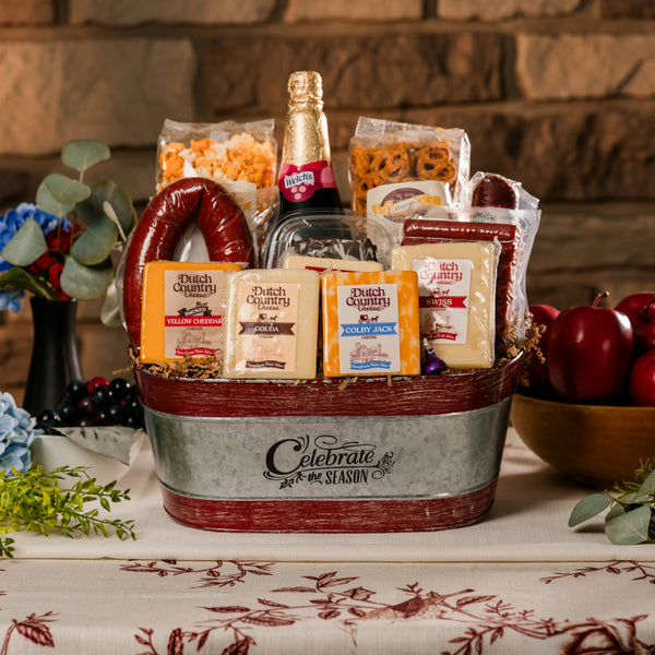 Gourmet Christmas Tin Gift Basket