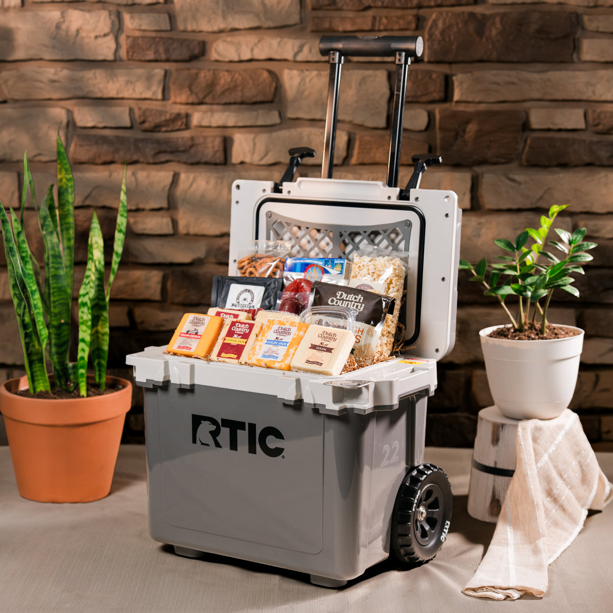 Rolling Harvest Trail Gift Cooler - RTIC 22 Qt Wheeled