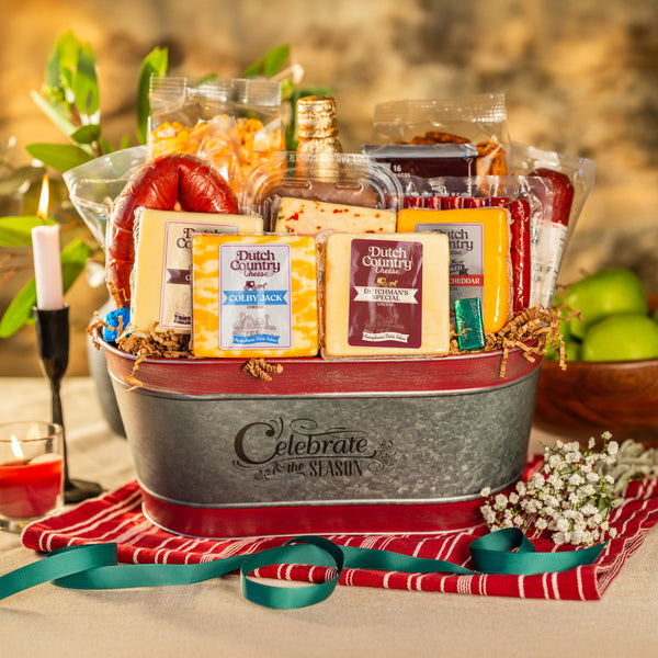 Gourmet Christmas Tin Gift Basket